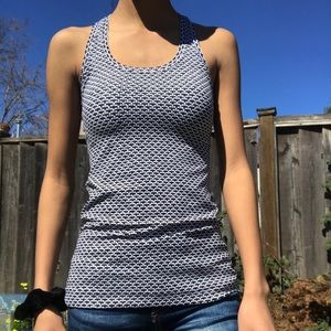 black and white lulu lemon razor back tank